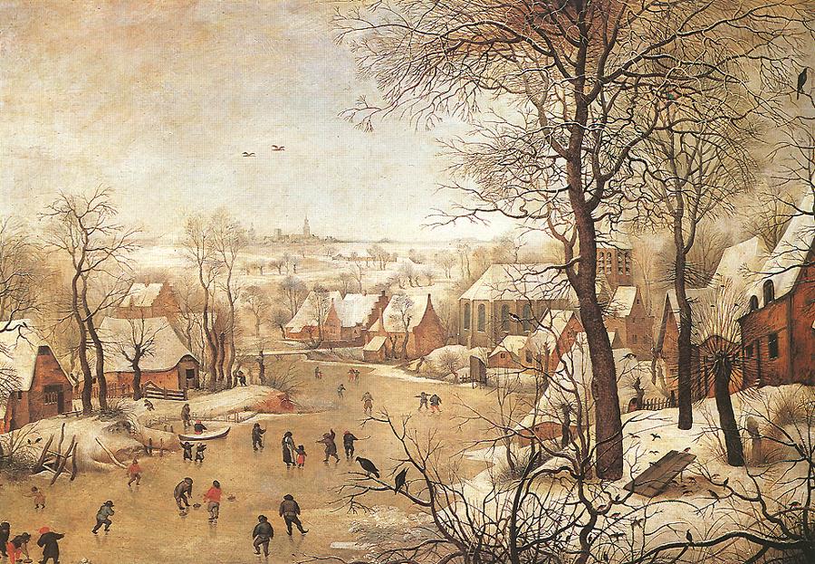 BRUEGHEL, Pieter the Younger Winter Landscape with a Bird-trap